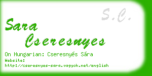 sara cseresnyes business card
